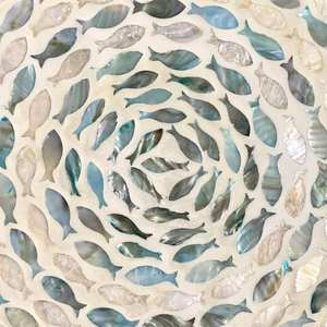 Plateau de service élégant en mosaïque de coquillages nacrés Art Déco avec taille et couleur personnalisables pour la décoration d'événements Vietnam - Product Image 2