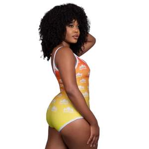 Maillot de bain une pièce pour femme, dégradé estival, design dégradé de couleur, extensible, pour la piscine, la plage, les vacances - Product Image 3