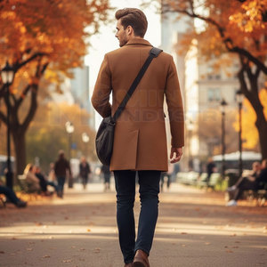 Manteau long pour homme en laine et polyester chaud pour l'hiver, vêtements thermiques pour homme, manteau long en vente en ligne - Product Image 4