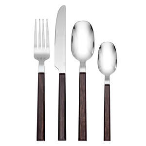 Vente en gros de couverts plaqués argent pour hôtels fourchette en métal cuillère couteau en acier inoxydable design gaufré or ensemble de couverts - Product Image 4