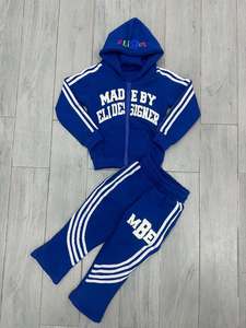 Conjunto Deportivo Personalizado para Hombre, de Algodón Grueso, Estilo Vintage, con Estampado Gráfico, Lavado Ácido, 2 Piezas - Product Image 3
