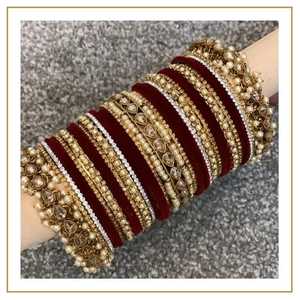 Ensembles de bracelets de mariée artisanaux professionnels à vendre Produit tendance haut de gamme Ensemble de bracelets en verre décoratifs pour dames - Product Image 5