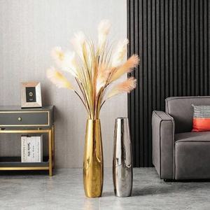 Jarrones personalizados, jarrón de suelo grande, maceta de Metal hecha a mano con acabado dorado para Interior, hogar, eventos, Hotel y decoraciones de boda - Product Image 4