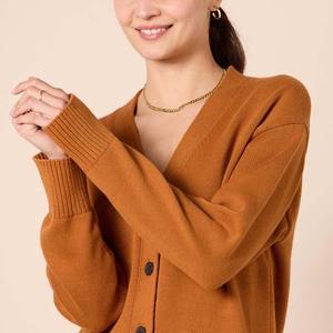 Suéter de Punto de Manga Larga 100% Poliéster, Primavera Verano 2026, Nuevo, con Botones Negros, Estilo Clásico de Dinero Antiguo, para Mujer - Product Image 4