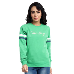 Women's Premium Quality 100% Cotton Sweatshirt Solid Color Long Sleeve Pullover Casual <b>Crewneck</b> Design for Winter Custom Knitted - Product Image 4