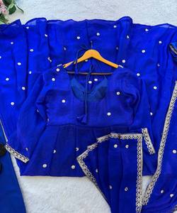 Kurta en coton satiné Fendi de créateur, broderie de sequins, pantalon et dupatta, tenue de mariage, luxe, en stock, prix de gros, ethnique - Product Image 3