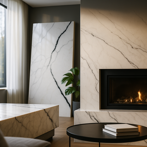 Dalle de luxe en quartz noir Calacatta - Product Image 6