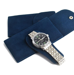 OEM Wholesale Custom Made Genuine Leather Portable Velvet <b>Watch</b> Snap Pouch Travel <b>Case</b> Single <b>Watch</b> Holder - Product Image 2