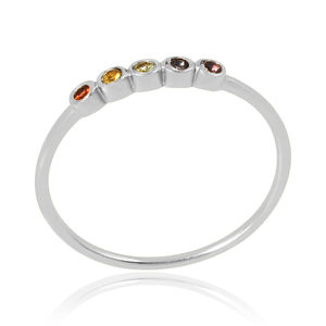 แหวนอัญมณีแฟชั่นหินเพทายสีเงินสเตอร์ลิงปรับแต่งได้สีโรสโกลด์สไตล์คลาสสิกสำหรับงานแต่งงาน - Product Image 6