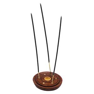 Quemador de Incienso Compacto de Madera Hecho a Mano y Soporte para Varillas, Atrapasueños Pulido para Meditación y Aromaterapia - Product Image 3
