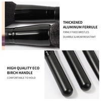 Set Kuas Make Up 15 pcs Hitam Matte Logo Custom Vegan Berkualitas Tinggi Harga Murah Label Pribadi