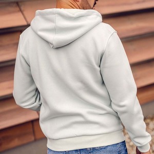 Sweat à capuche épais pour homme, en polaire vert menthe clair, polyester/coton, de haute qualité, écologique, pour l'hiver, vente en gros - Product Image 3