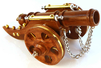 Artisanat nautique antique Décor de bureau en bois Arme Artillerie Jouets Cadeaux Décoration en bois Cadeau Pièce maîtresse antique Arme en bois