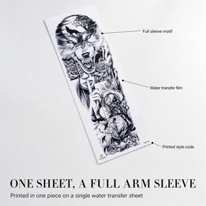 Oferta Especial Adhesivos de Tatuaje de Alta Calidad para <span class=keywords><strong>Brazo</strong></span> Completo con Diseño de León y Dragón para Hombres, Larga Duración, Papel de Transferencia al Agua + Película de PET - Product Image 2