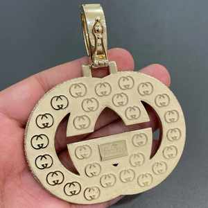 Pendentif de luxe pour mariage, personnalisé, en moissanite véritable taillée de 3,30 carats, plaqué or jaune 18 carats, breloques pour enfants, certifié GRA, cadeau - Product Image 2