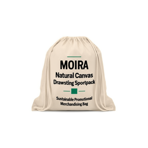 MOIRA Natural <b>Canvas</b> <b>Drawstring</b> Sportpack Sustainable Promotional Merchandising <b>Bag</b> - Product Image 3