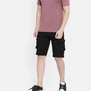 Shorts cargo en coton pour hommes, multi-poches, décontractés, pour l'été, longueur mi-cuisse, logo personnalisé - Product Image 3