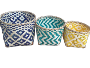 ตะกร้าไม้ไผ่สานธรรมชาติ,ตะกร้าเก็บของแฮนด์เมด - Product Image 6