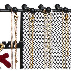 Support à bijoux rectangulaire moderne portable avec base en bois 29x12x37 CM - Product Image 3