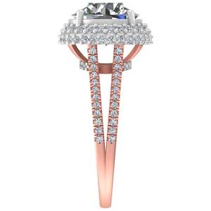 Designer Halo Lab-Grown Diamond Ring 14K/18K Rose, Yellow & White Gold Acentos Contemporáneo Compromiso Anillos finos - Product Image 4