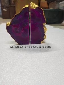 Sujetalibros de Ágata Rosa y Blanca Tallada y Grabada, Tamaño 7-8 Pulgadas - Product Image 3