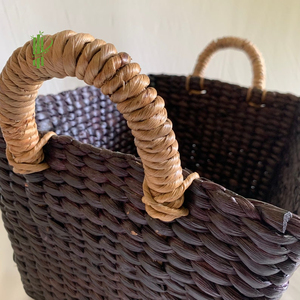 Panier en jacinthe d'eau séchée tendance, pot tissé, paniers de rangement ronds, bols, produits écologiques, produit unique 2023 à vendre en ligne - Product Image 5