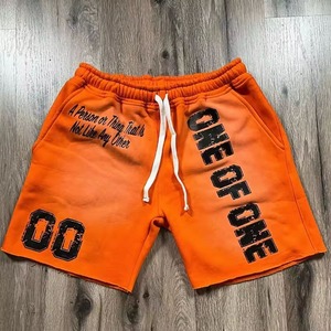 Diseñador personalizado Baggy 100% algodón Streetwear Casual lavado parche bordado verano sudor pantalones cortos hombres - Product Image 2