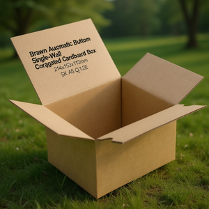 Brown Automatic Bottom Single-Wall Corrugated <b>Cardboard</b> <b>Box</b> 214x153x112mm Pack of 40 SK A5 Q.1.2E - Product Image 2