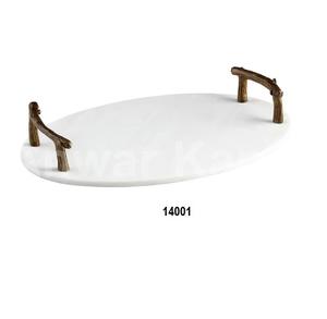 Plateau de service en aluminium bronze avec finition antique pour la maison, l'hôtel et le restaurant, lot de 2 pièces - Product Image 6