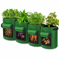 Sac de culture pour pommes de terre 10 gallons, jardinière en feutre non tissé avec fenêtre de récolte, poignées renforcées, 35x45cm (13.8x17.7in) pour jardin
