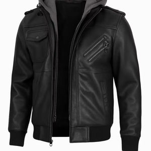 Abrigo de Cuero Personalizado de Alta Calidad, Abrigos de Cuero Cálidos para Hombre, Chaquetas de Invierno, Chaquetas de Moda - Product Image 1