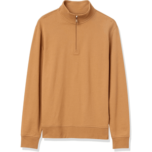 OEM hombres cuarto cremallera manga larga cuello simulado 100% algodón pista sudadera térmica Fitness transpirable en blanco invierno con capucha sólido - Product Image 5