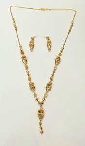 Oferta directa de fábrica, superventas, conjunto de joyas de diamantes chapados en oro de 24 quilates, collar de estilo de moda de tres gramos para regalo de bodas - Product Image 3