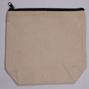 Logo personnalisé imprimé écologique recyclé naturel 100% coton toile pochette zippée sac doux élégant facile à transporter or fermeture éclair cadeaux - Product Image 6