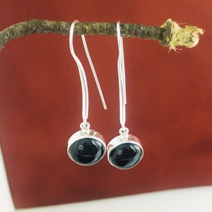 925 <b>Sterling</b> <b>Silver</b> <b>Earring</b> with Black Onyx Cab Gemstone Popular Design for Gift trendy <b>earring</b> for women new fashion gift fine - Product Image 3