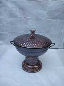 Plat de service chauffant en métal pour la restauration hôtelière de luxe, avec brûleur, finition argentée, casseroles de service - Product Image 3