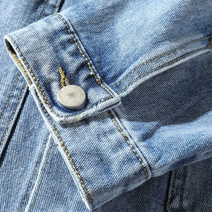 Custom Denim Jacket For <b>Men</b> Black And <b>Blue</b> Design Custom Acid Wash Street Style Jeans Outerwear Denim Jacket <b>Men</b> 2025 - Product Image 4