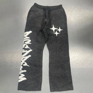 Custom Knitted Fuzzy Mohair Flare Pants for <b>Men</b> Mohair Clothing Manufacturer Blend Knit Soft Touch Mohair <b>Flared</b> Sweatpants - Product Image 1