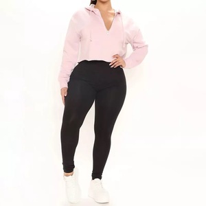 GAF New Design Crop Women's Sweatshirts Zip <b>Top</b> Sweatshirts Solid Color Brand Blank Zipper Hoodie for Women Half Zip Pullover - Product Image 2