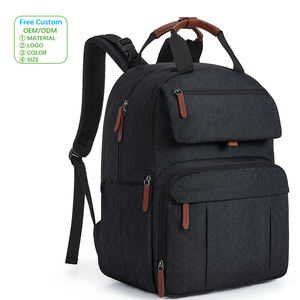 Grand sac à dos à langer extensible souple pour 2 enfants (jumeaux) avec matelas à langer durable, fermeture éclair étanche, 20-35L, en polyester - Product Image 1