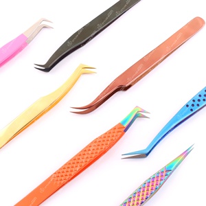 Pinzas de extensión de pestañas a granel con logotipo personalizado, color, Etiqueta Privada, capas finas gruesas, tipo de punta de volumen, acero inoxidable para belleza - Product Image 4