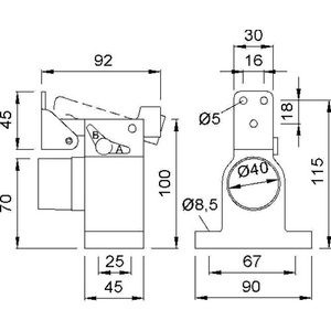 KWS Butée de porte en aluminium 1010.02, pare-vent laqué argenté pour fixation au sol - Product Image 3