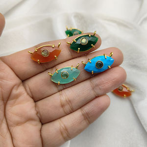 Trend Aqua Calcedonia Marquesa Collar con colgante de piedras preciosas facetadas Chapado en oro Colgante fino Encanto a granel para la fabricación de joyas - Product Image 5