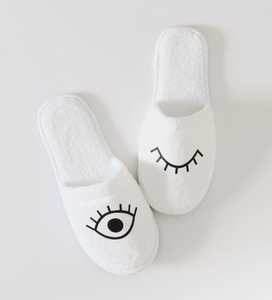 สีขาวสบายทิ้งเท้าปิดบ้านและโรงแรมรองเท้าแตะที่มีโลโก้ปักที่กำหนดเอง/สีขาวรองเท้าแตะสปาสบาย - Product Image 6