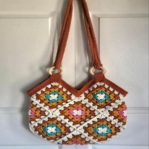 Knitting <b>Bag</b> Handbags Large Crochet Tote Retro Cotton Recycled Vestshape Women Organizer Craft <b>Crotchet</b> Knit <b>Bag</b> - Product Image 2