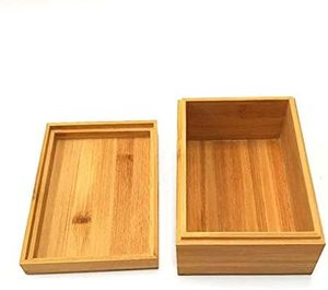 Boîte de rangement Mangowood avec couvercle, boîte de rangement combinée Mangowood, naturelle, non peinte, boîte en bois - Product Image 3