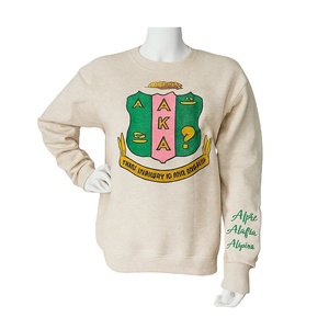 Nouveau style de sweat-shirt à col ras du cou tricoté avec logo brodé personnalisé 100% coton hauts pullover décontractés fraternité sororité imprimée - Product Image 1