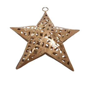 Juego de decoración de mesa de 3 colgantes de Metal estrella colgante de pared de lámina dorada para decoración del hogar hecho a mano personalizado - Product Image 6