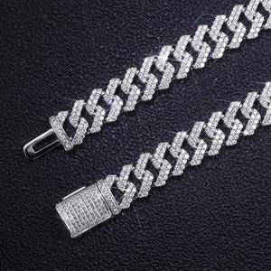 Collar de Cadena Cubana de Oro Blanco de 10K de 12 mm, Estilo Hip Hop de Lujo, Cadena de Eslabones Cubanos con Diamantes Cultivados en Laboratorio HPHT, Joyería Fina - Product Image 4