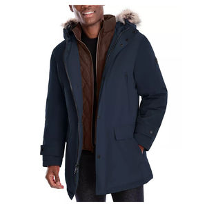 Veste parka pour homme grande taille, imperméable, pour l'extérieur, toute l'hiver, coupe-vent, capuche réglable, vêtement d'extérieur épais, style long - Product Image 1